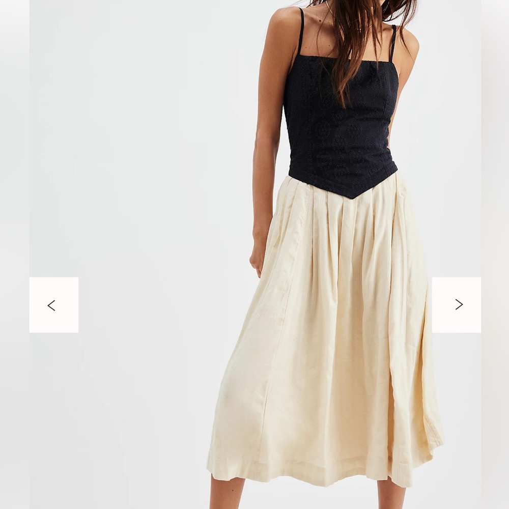 Free People Green/black corset Salvador balletcore chic romantic midi dress M